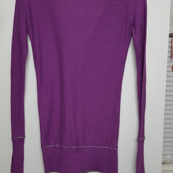 Purple cardigan, button front w/pockets.XS/TP - Picture 3 of 4